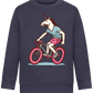 Unicorn On Bicycle Design - Comfort Kids Sweater_FRENCH NAVY_front