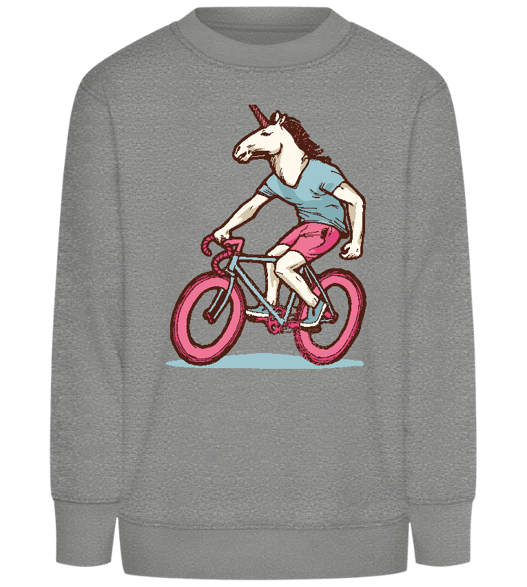 Unicorn On Bicycle Design - Comfort Kids Sweater_ORION GREY II_front