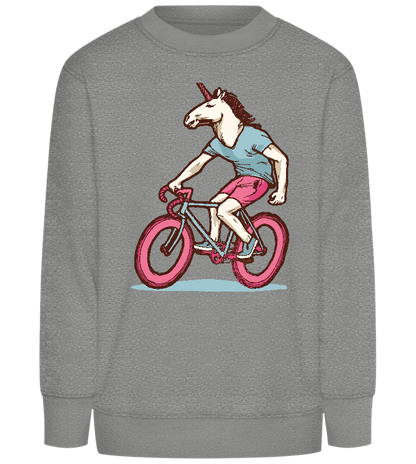 Unicorn On Bicycle Design - Comfort Kids Sweater_ORION GREY II_front