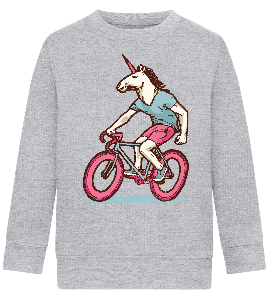 Unicorn On Bicycle Design - Comfort Kids Sweater_ORION GREY II_front