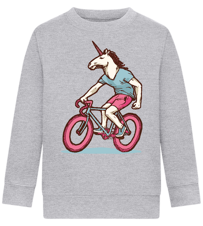 Unicorn On Bicycle Design - Comfort Kids Sweater_ORION GREY II_front