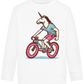 Unicorn On Bicycle Design - Comfort Kids Sweater_WHITE_front
