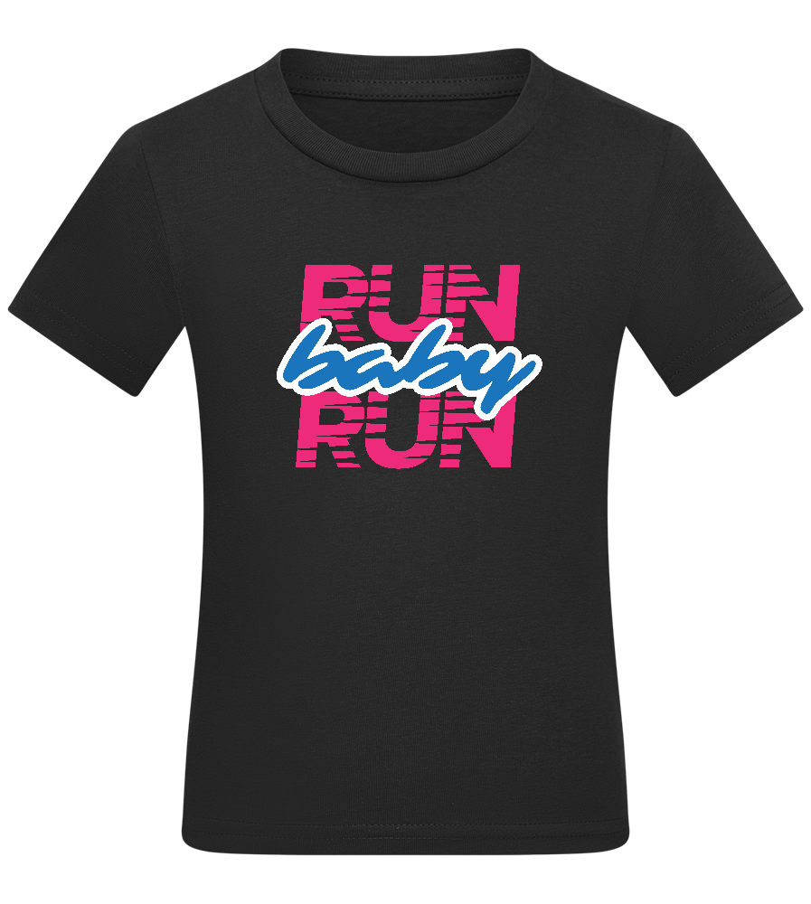 Run Baby Run Design - Comfort kids fitted t-shirt_DEEP BLACK_front