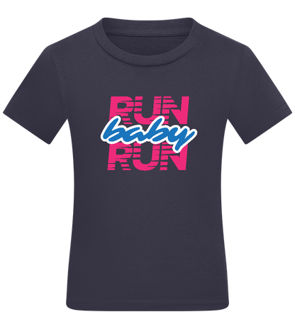 Run Baby Run Design - Comfort kids fitted t-shirt_FRENCH NAVY_front