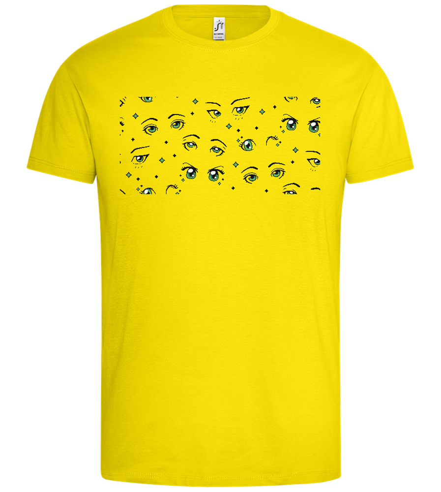Anime Eyes Design - Premium men's t-shirt_YELLOW_front