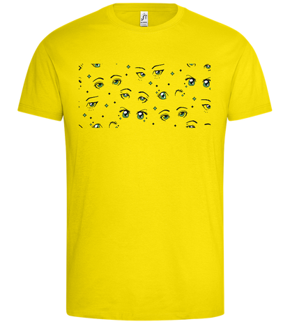 Anime Eyes Design - Premium men's t-shirt_YELLOW_front