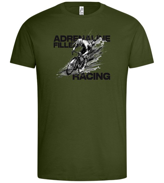 Adrenaline Filled Racing Design - Premium men's t-shirt_DARK KHAKI_front