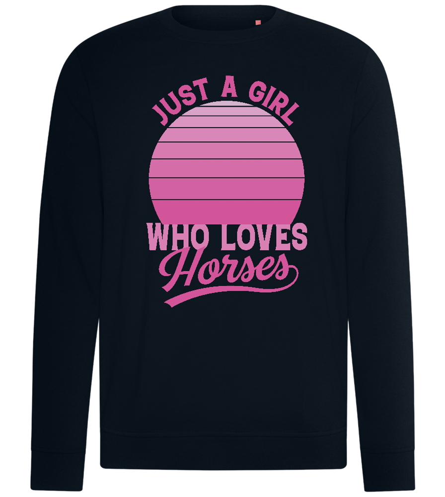 Just a Girl Who Loves Horses Design - Comfort unisex sweater_BLACK_front