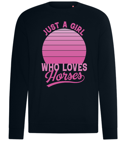 Just a Girl Who Loves Horses Design - Comfort unisex sweater_BLACK_front