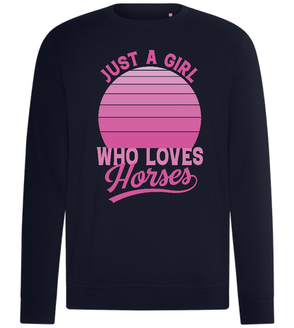 Just a Girl Who Loves Horses Design - Comfort unisex sweater_FRENCH NAVY_front