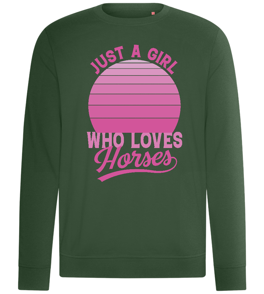 Just a Girl Who Loves Horses Design - Comfort unisex sweater_GREEN BOTTLE_front