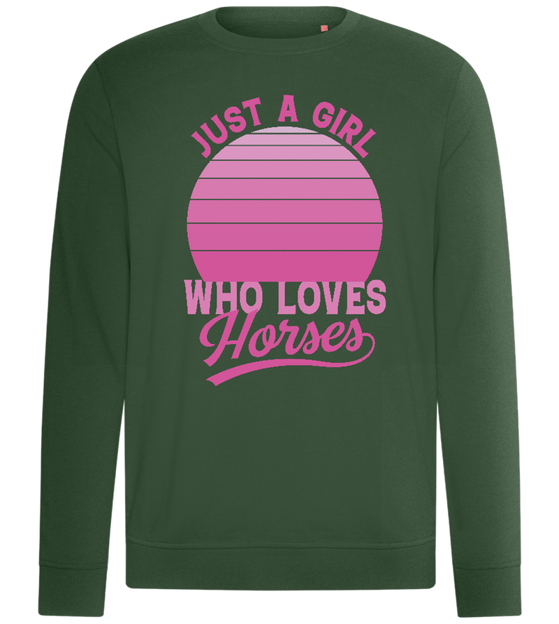 Just a Girl Who Loves Horses Design - Comfort unisex sweater_GREEN BOTTLE_front