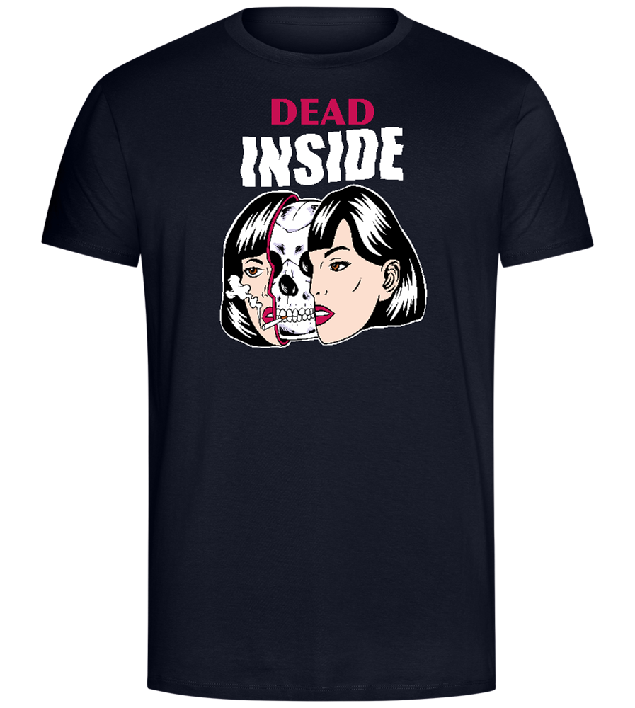 Dead Inside Skull Design - Comfort Unisex T-Shirt_FRENCH NAVY_front