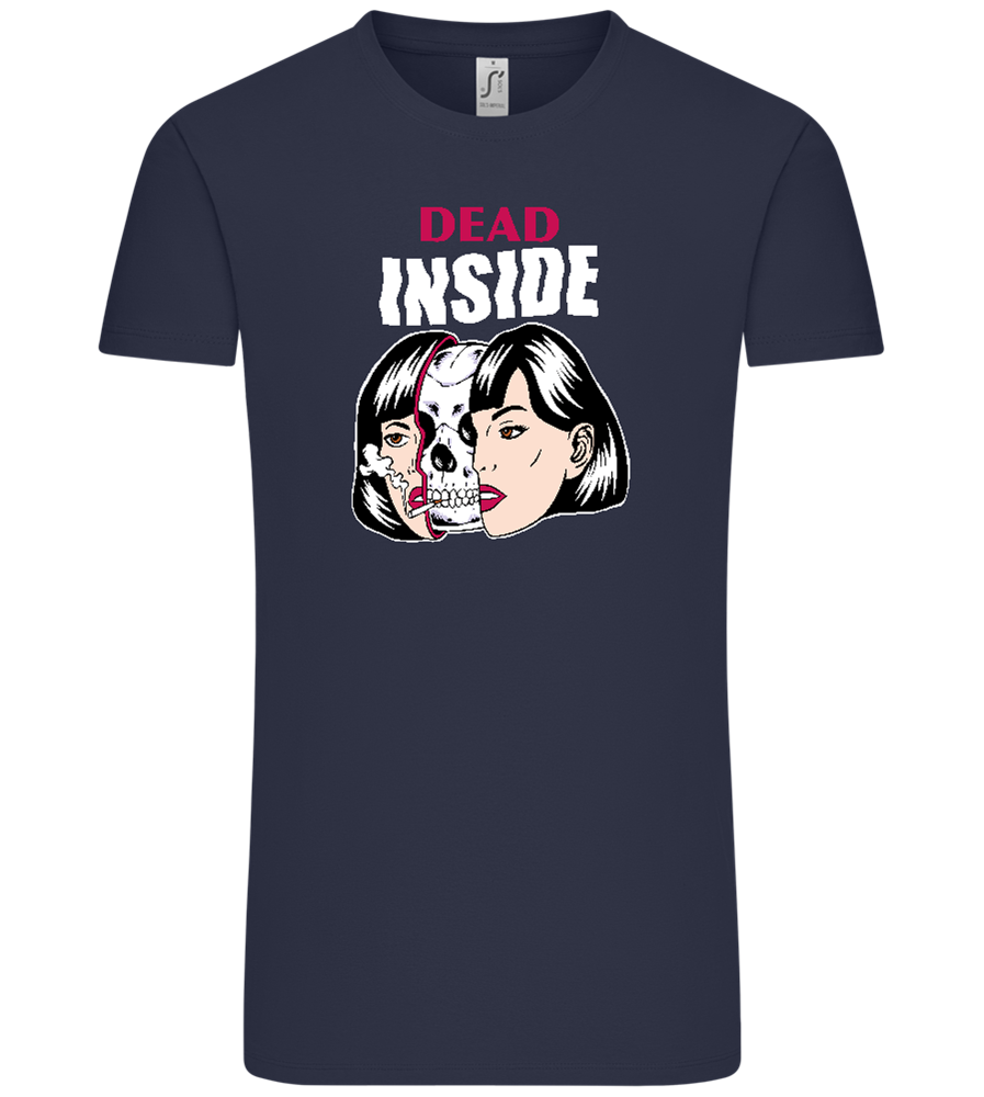 Dead Inside Skull Design - Comfort Unisex T-Shirt_FRENCH NAVY_front