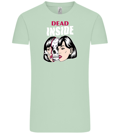 Dead Inside Skull Design - Comfort Unisex T-Shirt_ICE GREEN_front