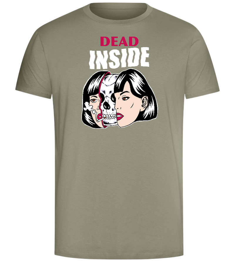 Dead Inside Skull Design - Comfort Unisex T-Shirt_KHAKI_front