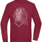 White Abstract Horsehead Design - Comfort Essential Unisex Sweater_BORDEAUX_front