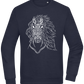 White Abstract Horsehead Design - Comfort Essential Unisex Sweater_FRENCH NAVY_front