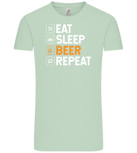 Sleep Beer Repeat Design - Comfort Unisex T-Shirt_ICE GREEN_front