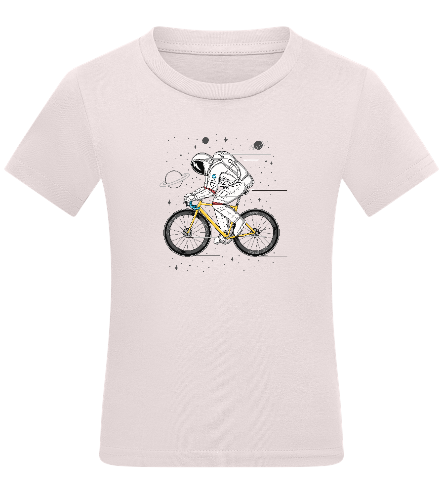 Astronaut on a Bicycle Design - Comfort kids fitted t-shirt_LIGHT PINK_front