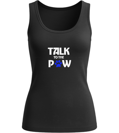 Talk to the Paw Design - Comfort women's tank top_DEEP BLACK_front