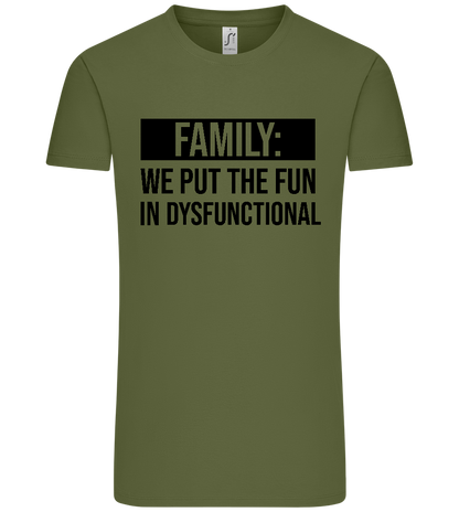 Fun in Dysfunctional Design - Premium men's t-shirt_DARK KHAKI_front