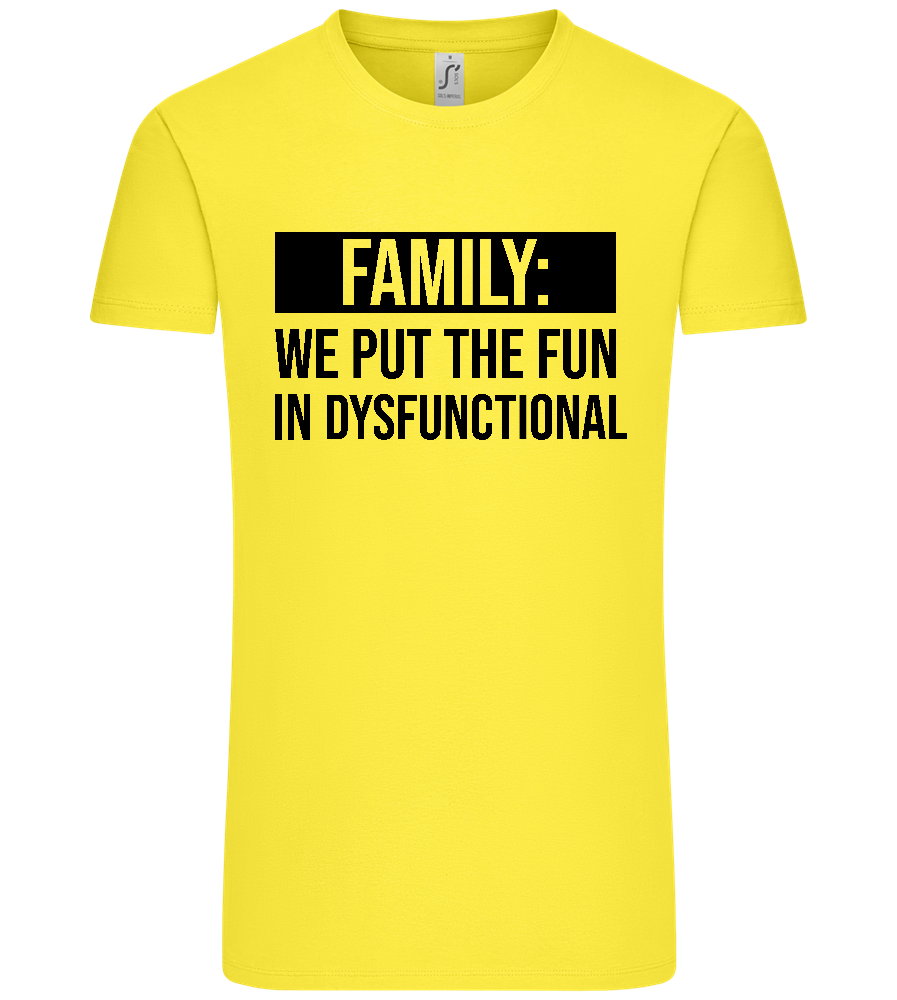 Fun in Dysfunctional Design - Premium men's t-shirt_LEMON_front