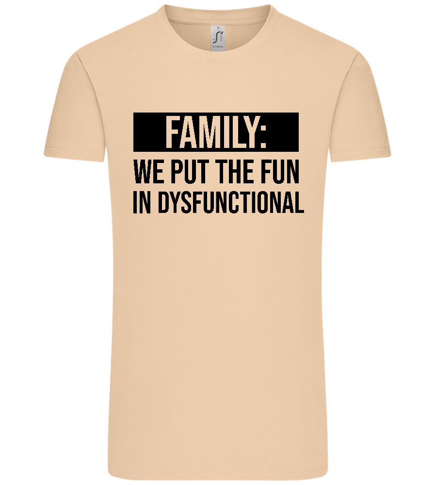 Fun in Dysfunctional Design - Premium men's t-shirt_SAND_front