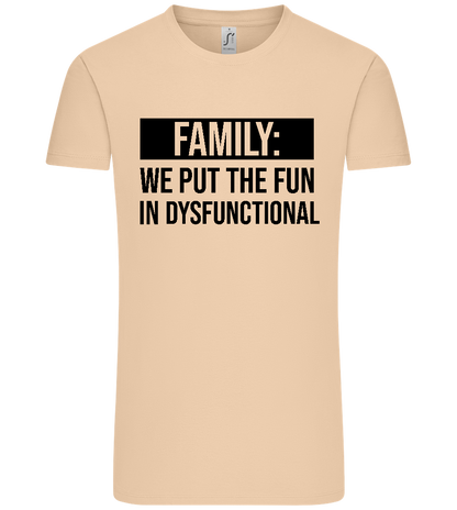 Fun in Dysfunctional Design - Premium men's t-shirt_SAND_front