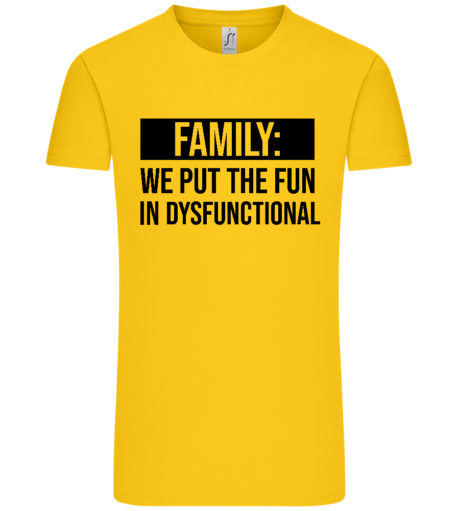 Fun in Dysfunctional Design - Premium men's t-shirt_YELLOW_front