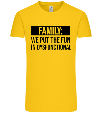 Fun in Dysfunctional Design - Premium men's t-shirt_YELLOW_front