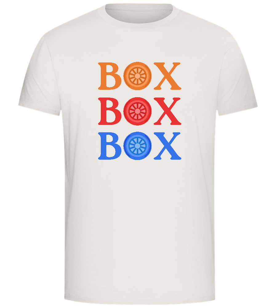 Box Box Wheel Design - Comfort Unisex T-Shirt_ECRU_front