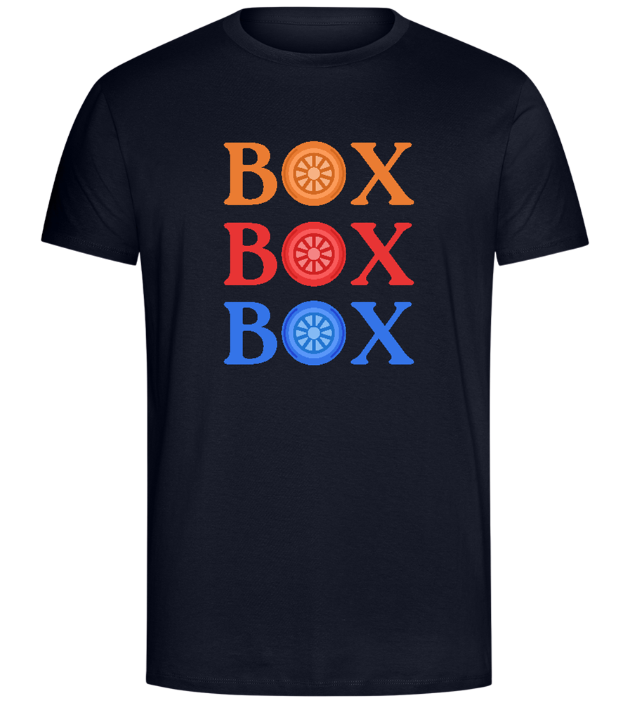 Box Box Wheel Design - Comfort Unisex T-Shirt_FRENCH NAVY_front