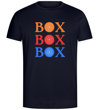 Box Box Wheel Design - Comfort Unisex T-Shirt_FRENCH NAVY_front