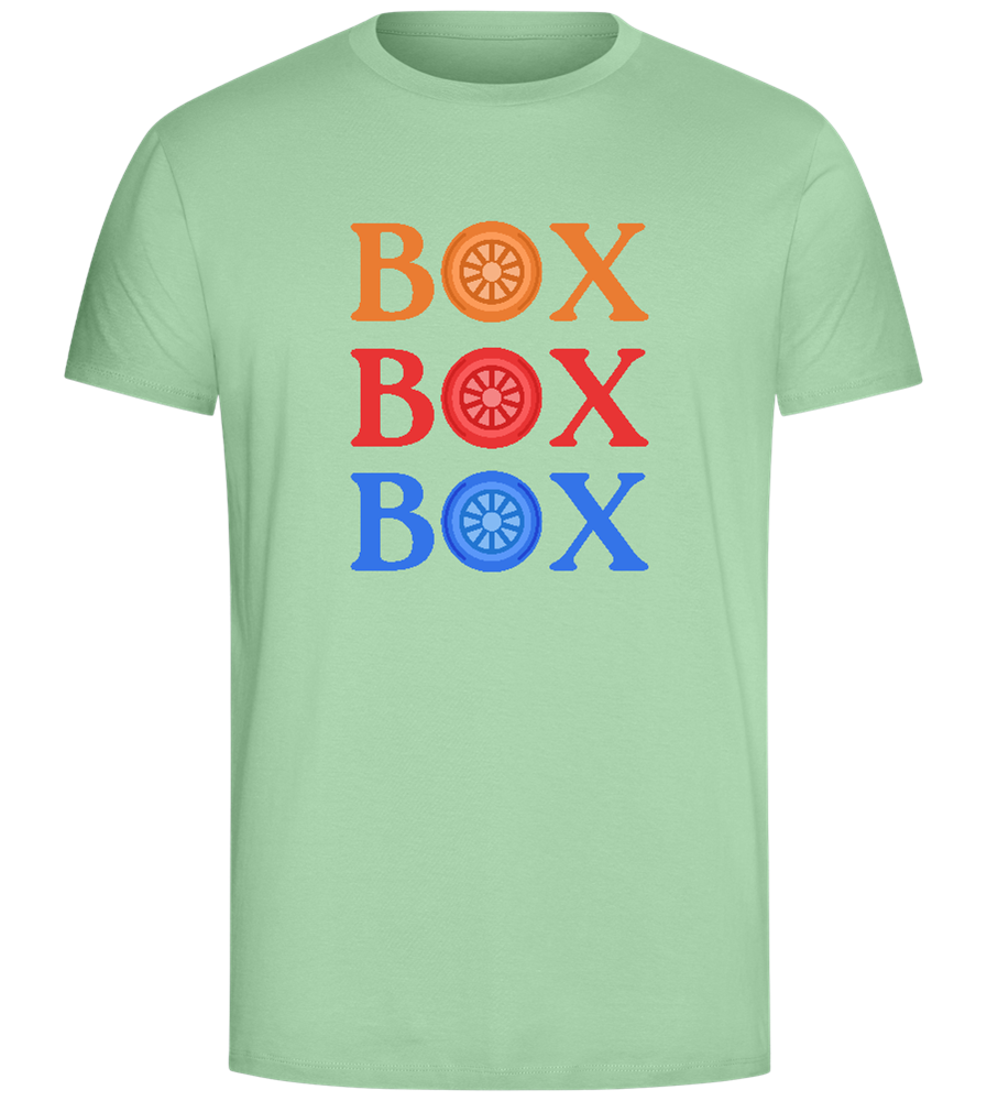 Box Box Wheel Design - Comfort Unisex T-Shirt_ICE GREEN_front