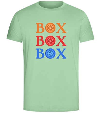 Box Box Wheel Design - Comfort Unisex T-Shirt_ICE GREEN_front