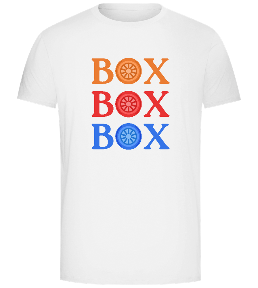 Box Box Wheel Design - Comfort Unisex T-Shirt_WHITE_front