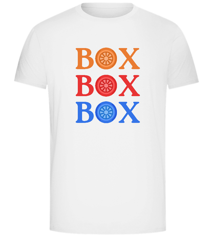 Box Box Wheel Design - Comfort Unisex T-Shirt_WHITE_front