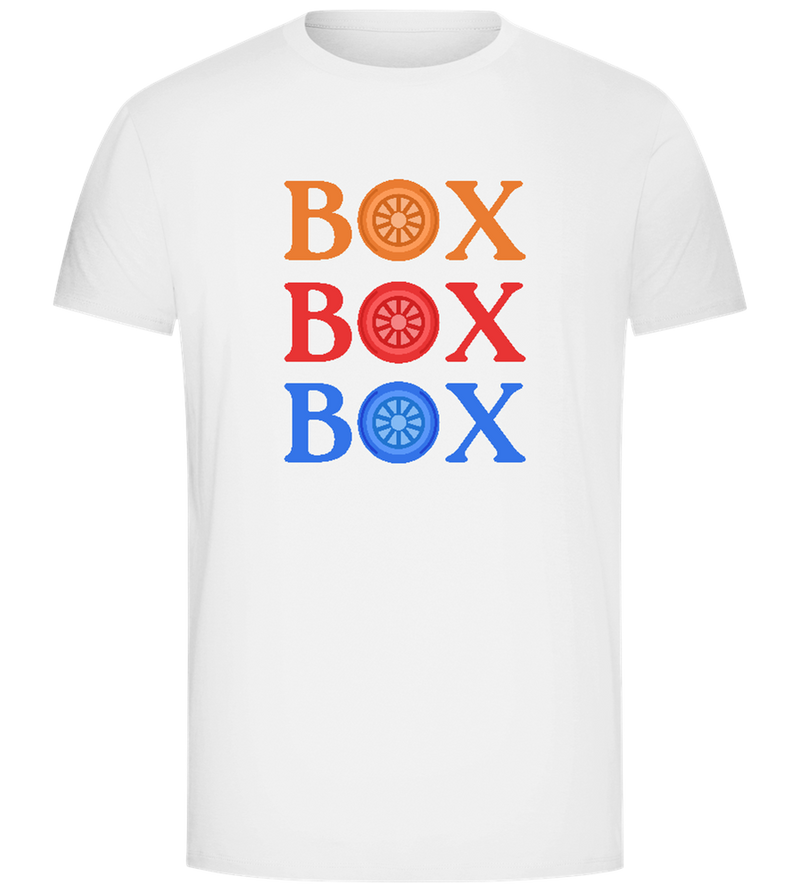 Box Box Wheel Design - Comfort Unisex T-Shirt_WHITE_front