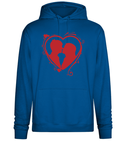 Silhouette Couple Kissing Design - Premium Essential Unisex Hoodie_ROYAL_front