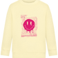 Distorted Pink Smiley Design - Comfort Kids Sweater_AMARELO CLARO_front