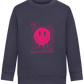 Distorted Pink Smiley Design - Comfort Kids Sweater_FRENCH NAVY_front