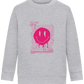 Distorted Pink Smiley Design - Comfort Kids Sweater_ORION GREY II_front