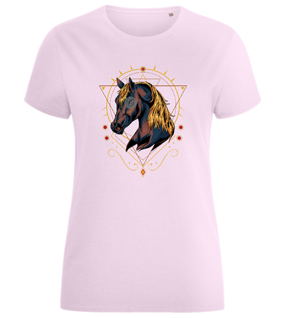 Horse with Lines Design - Comfort women's fitted t-shirt_LIGHT PINK_front