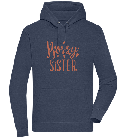 Bossy Sister Text Design - Premium unisex hoodie_DENIM CHINA_front