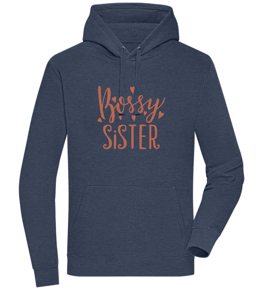 Bossy Sister Text Design - Premium unisex hoodie_DENIM CHINA_front