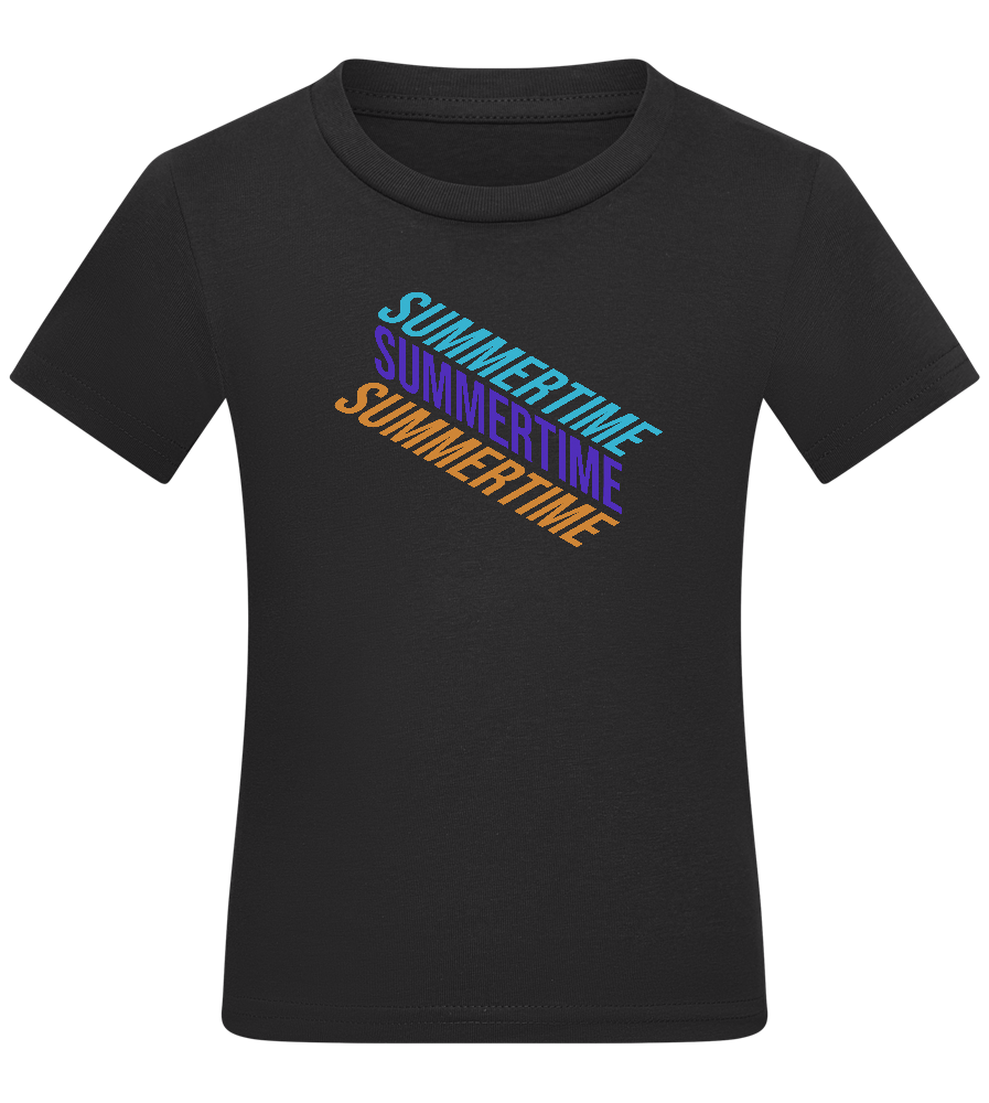 Summertime Design - Comfort kids fitted t-shirt_DEEP BLACK_front