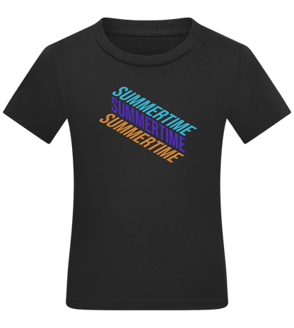 Summertime Design - Comfort kids fitted t-shirt_DEEP BLACK_front