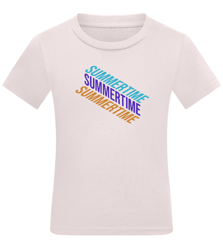 Summertime Design - Comfort kids fitted t-shirt_LIGHT PINK_front