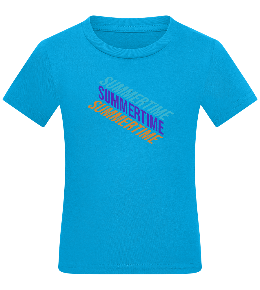 Summertime Design - Comfort kids fitted t-shirt_TURQUOISE_front